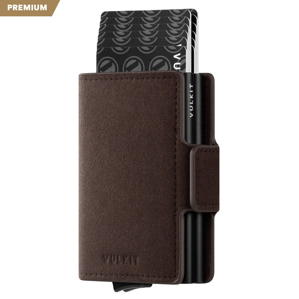 VC200d- Alcantara Leather, Double Aluminum Card Holders For more Storage Wallet