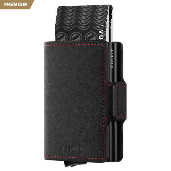 VC200d- Alcantara Leather, Double Aluminum Card Holders For more Storage Wallet