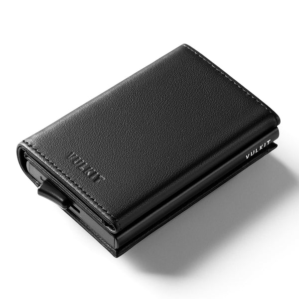 VC203P- Genuine Leather, Back Zipper Slot, Magnetic Strip Closure Tri-fold Wallet