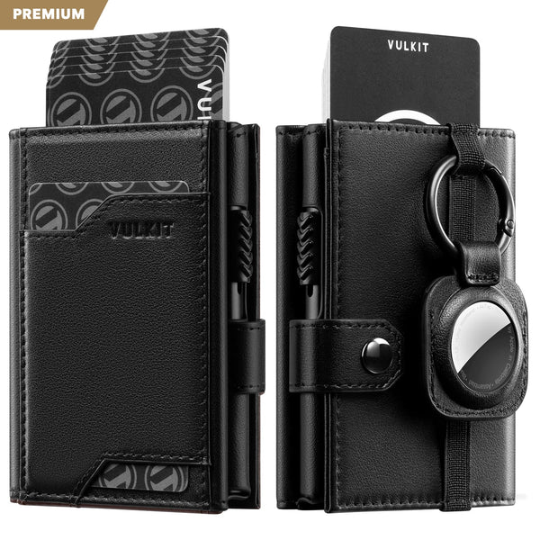 VC311P- Genuine Leather, Banknote Compartment & ID Window Pop-Up Wallet with Removable AirTag Holder (NOT include the AirTag)