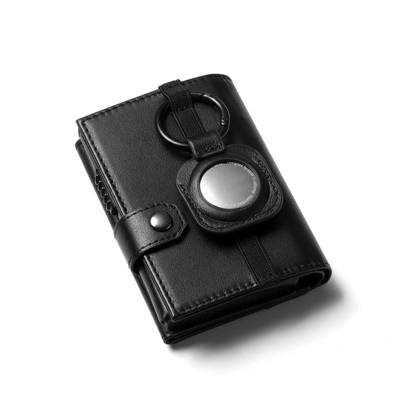 VC311P- Genuine Leather, Banknote Compartment & ID Window Pop-Up Wallet with Removable AirTag Holder (NOT include the AirTag)