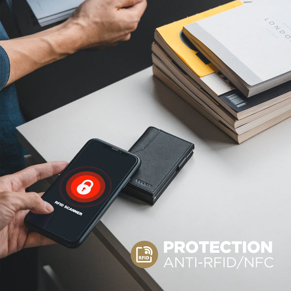 VC314P- Genuine Leather Slim Pop-up Wallet with Double ID Windows for Men, Holds Up to 12 Cards