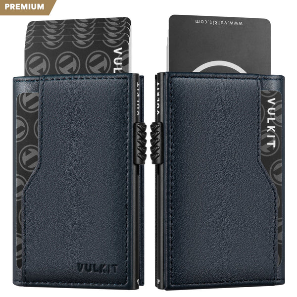 VC314P- Genuine Leather Slim Pop-up Wallet with Double ID Windows for Men, Holds Up to 12 Cards