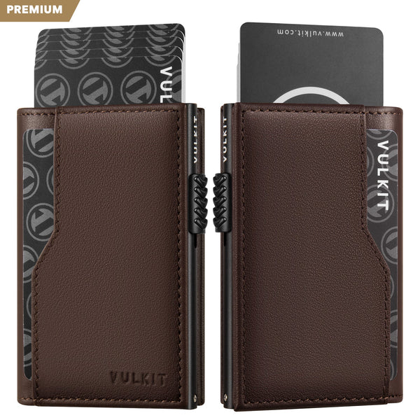 VC314P- Genuine Leather Slim Pop-up Wallet with Double ID Windows for Men, Holds Up to 12 Cards