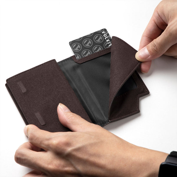 VC402A- Alcantara Leather, New Patented Card Holder with Banknote Compartment & Magnetic Closure