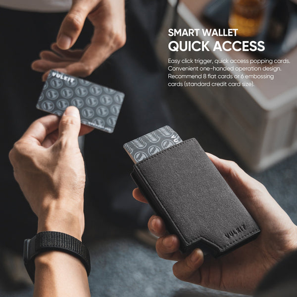 VC402A- Alcantara Leather, New Patented Card Holder with Banknote Compartment & Magnetic Closure