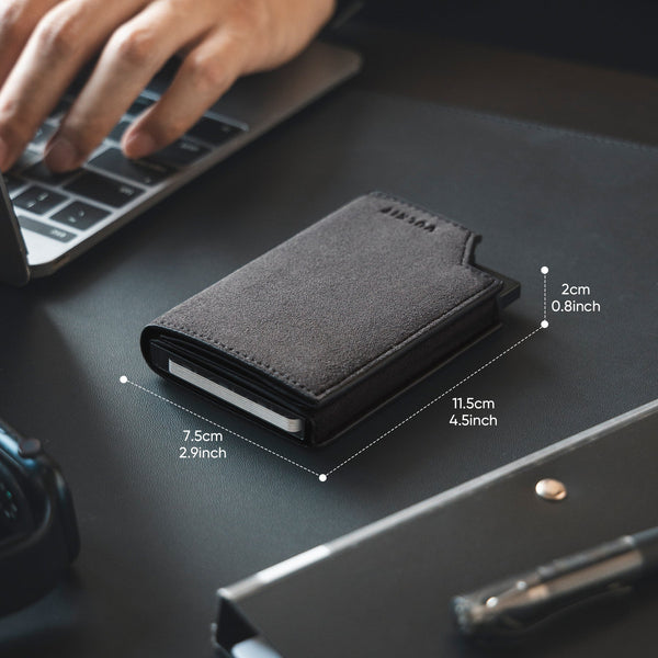 VC402A- Alcantara Leather, New Patented Card Holder with Banknote Compartment & Magnetic Closure