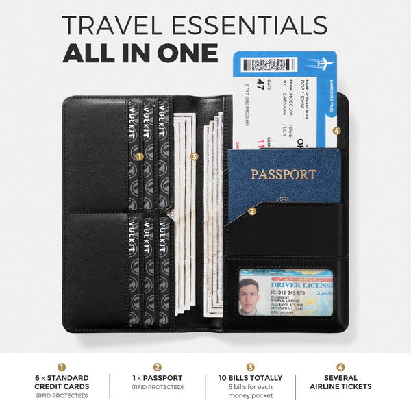 VPW100P- Genuine Leather Travel Passport Card Holder