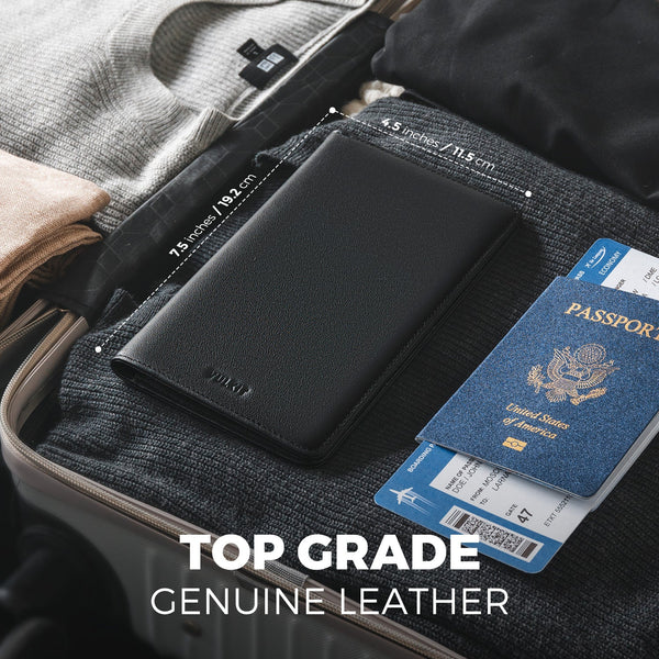 VPW100P- Genuine Leather Travel Passport Card Holder