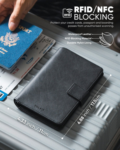 VPW101- Passport Wallet Compatible with Airtag Holder