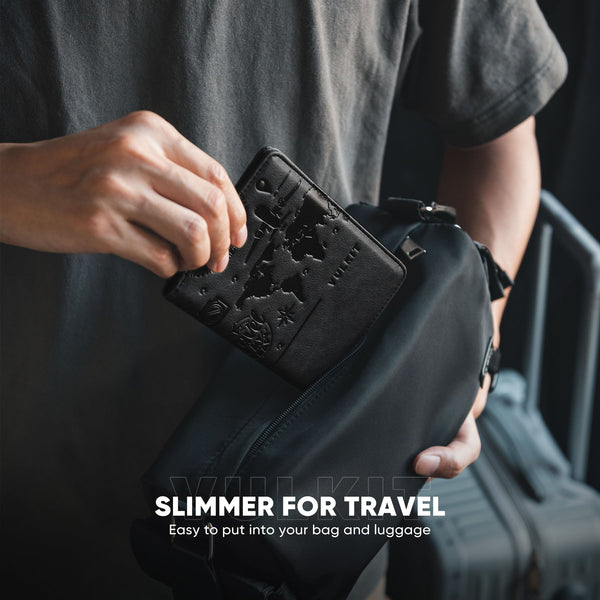 VPW102-  Passport Holder For Travel With Magnetic Closure,With/Without Airtag Holder