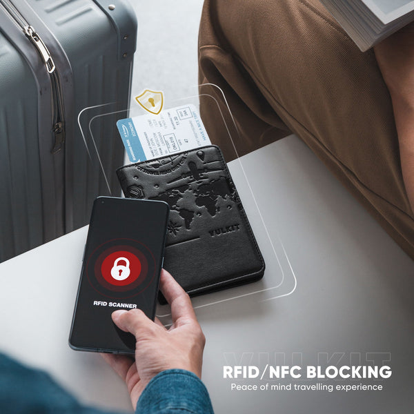 VPW102-  Passport Holder For Travel With Magnetic Closure,With/Without Airtag Holder