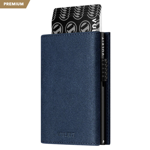 VC302A- Alcantara Leather, Spacious Banknote Pocket, Back Zipper Slot, Magnetic Strip Closure Tri-fold Wallet