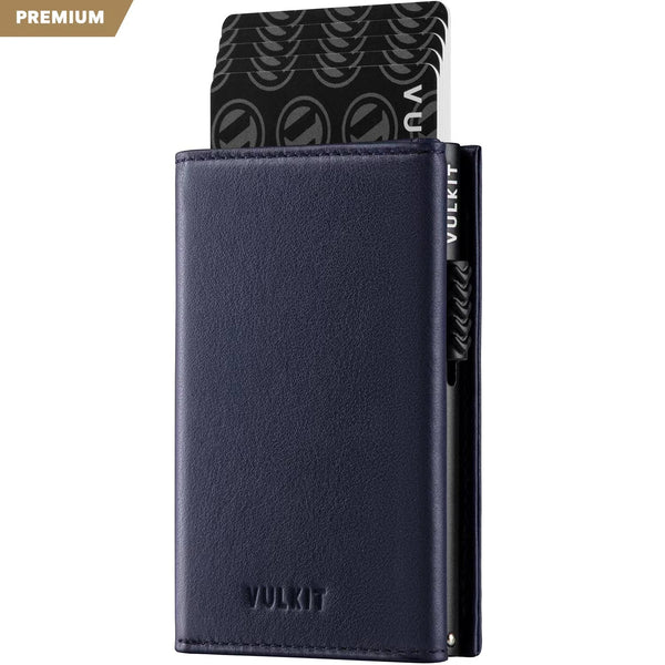 VC302P- Genuine Leather, Side Slider Mechanism, Back Zipper Slot, Magnetic Strip Closure Tri-fold Wallet