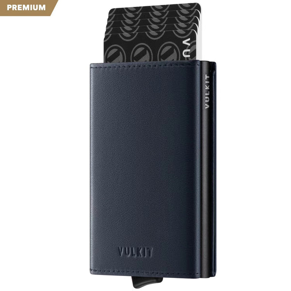 VC203P- Genuine Leather, Back Zipper Slot, Magnetic Strip Closure Tri-fold Wallet