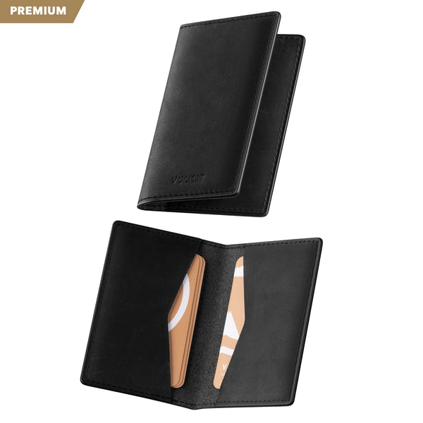 VBC100P- Crazy Horse Genuine Leather, 2 Sided Slim Business Card Holder, Up to Hold 20 Cards