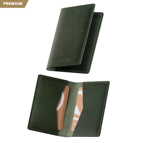 VBC100P- Crazy Horse Genuine Leather, 2 Sided Slim Business Card Holder, Up to Hold 20 Cards
