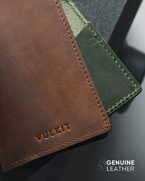 VBC100P- Crazy Horse Genuine Leather, 2 Sided Slim Business Card Holder, Up to Hold 20 Cards